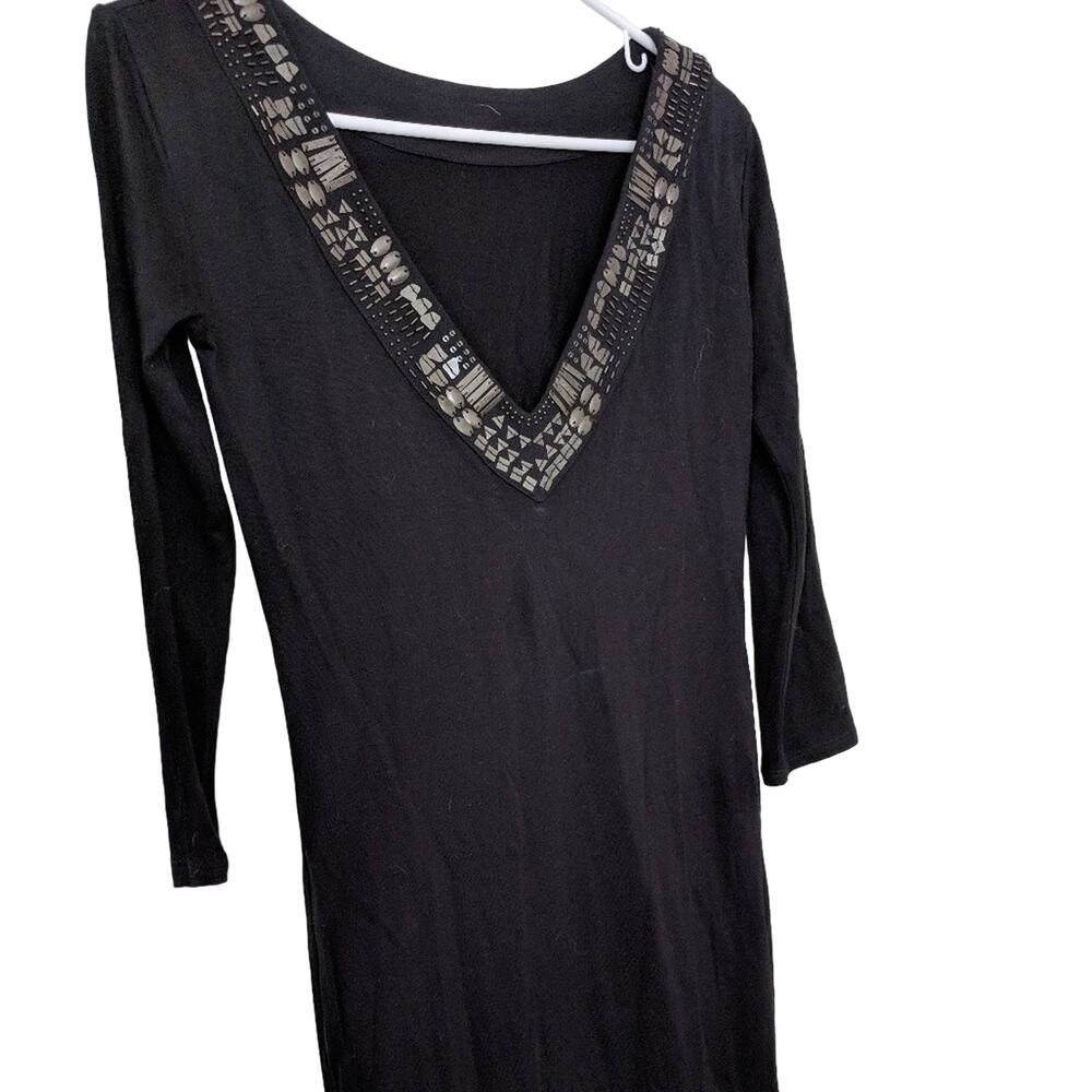 AX Armani Exchange NWT Reversible Little Black Dress LBD Jeweled Deep V Small